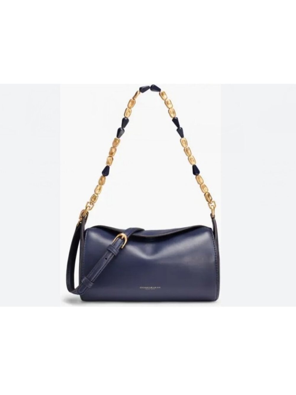 Donna Karan NY Crinole leather small barrel crossbody bag- Dark Night /Navy